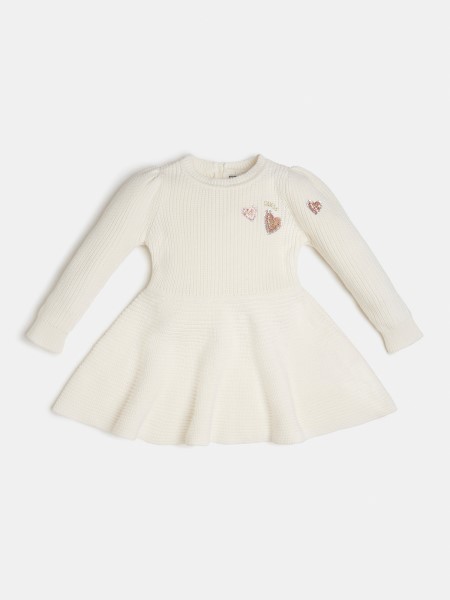 Hiszem Pulóver Ruha Fehér