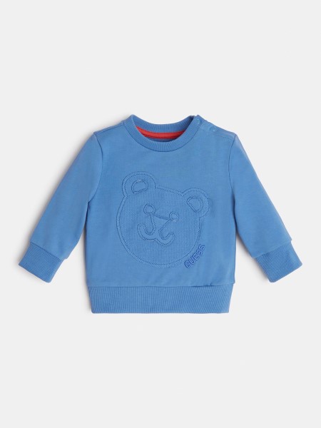 Elöl Mintás Pulóver Hiszem Kék