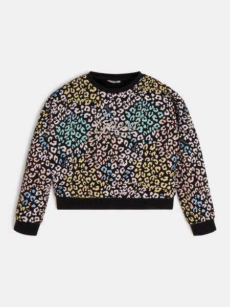 Fekete Multi Animalier Pulóver Tipp