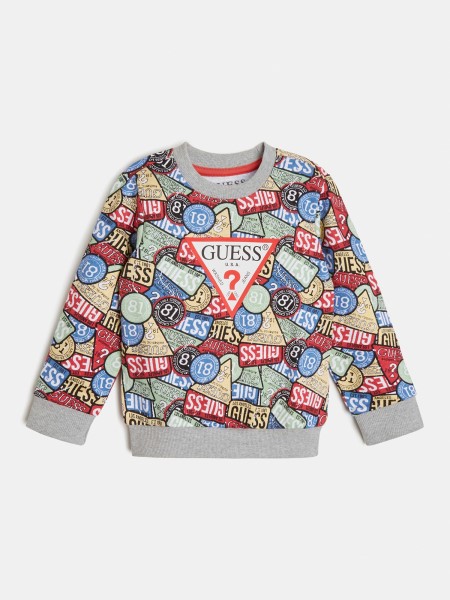 Többszínű Minta Az Egész Nyomtatási Pulóver Hiszem