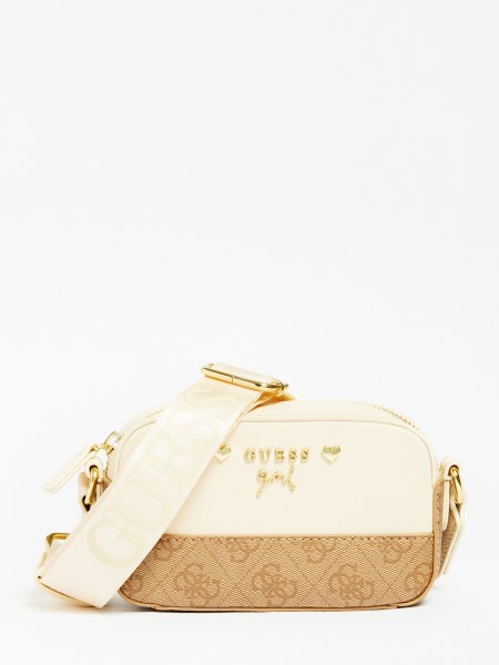 Guess Micole 4g ​​logos Crossbody Táska Fehér