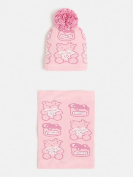 Rózsaszín Tippsapka és Nyakmelegítő Szett