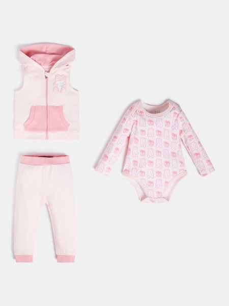 Elülső Logó Mellny Test és Nadrág Tip Rózsaszín