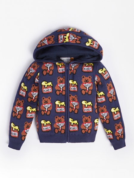 Hiszem, Kék, Több Logós Jacquard Pulóver