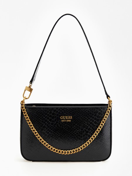 Hiszem, Fekete Katey Python Mintás Válltáska