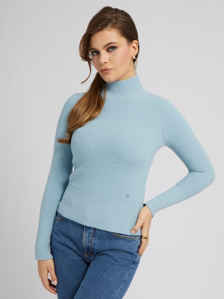 Teknős Nyakú Pulóver Hiszem, Kék