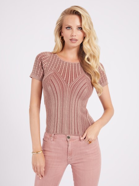 Bézs Guess Viszkóz Keverék Pulóver Felső