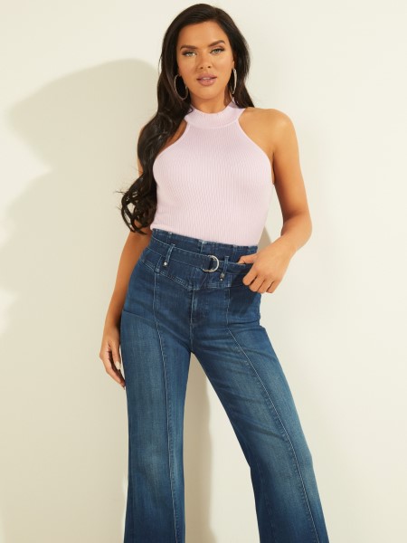 Hiszem, Ujjatlan Pulóver Felső Lila