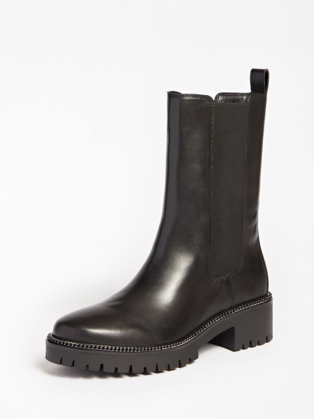 Gondolom Valódi Bőr Ibbie Alacsony Csizma Fekete