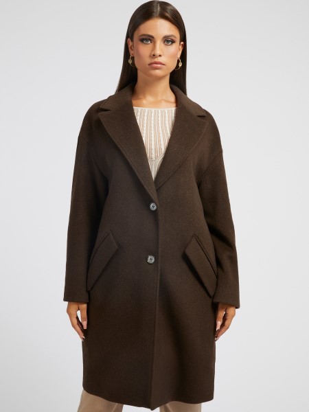 Barna Gyapjú Keverék Kabát Találgatás