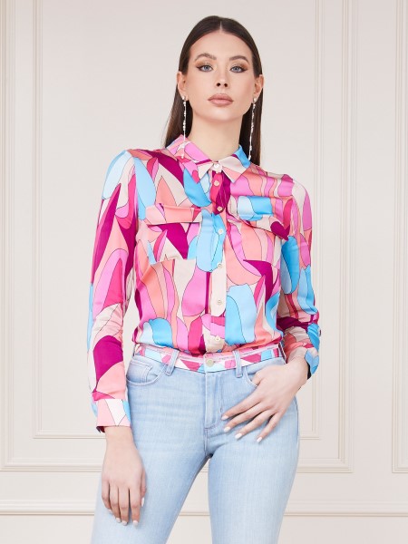 Hiszem, Rózsaszín Marciano Egész Nyomtatott Ing