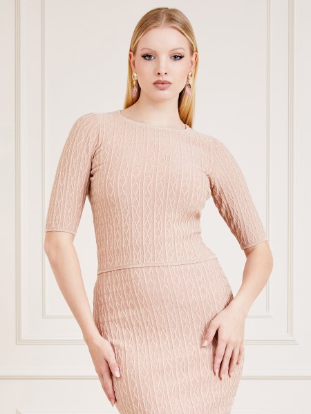 Bézs Hiszem Marciano Jaquard Pulóver