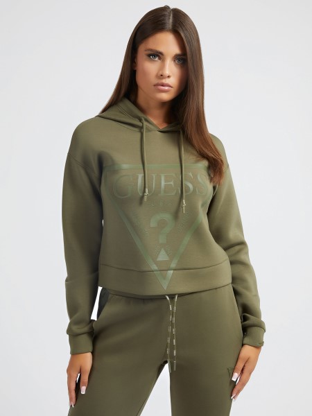 Hiszem Elülső Logós Pulóver Zöld