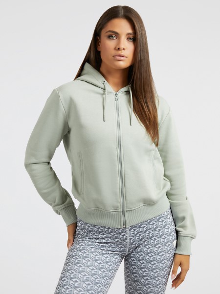 Hátul Logós Pulóver Zöld Tipp