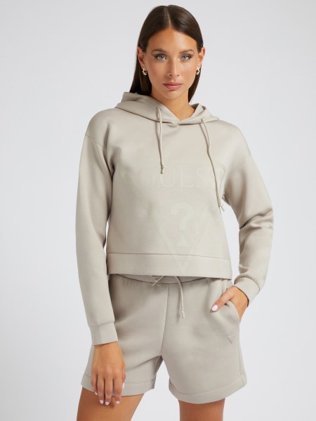 Hiszem Bézs Színű Elülső Logós Pulóver