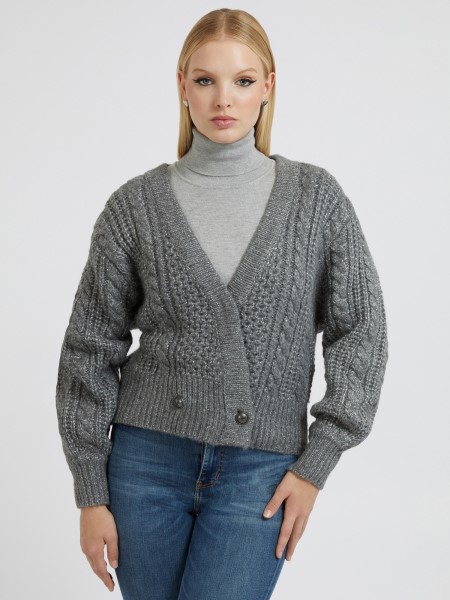 Gondolom Szürke Lurex Gyapjúkeverék Kardigán
