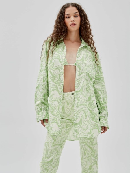 Hiszem, Az Egész Nyomtatott Ing Zöld Multi