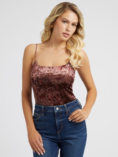 Lila Tipp Bársony Virágmintás Teszt