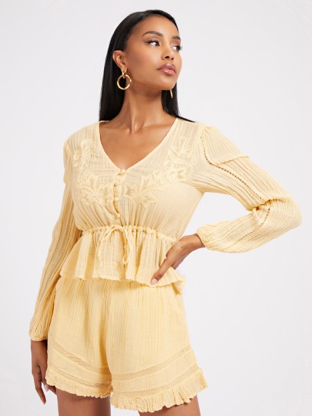 Sárga Redős Blúz Tipp