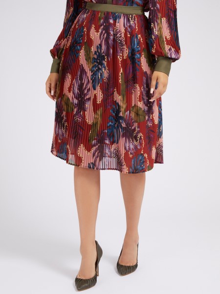 Az Egész Nyomat Redőzött Szoknya Kitalálni Virágos Fantázia