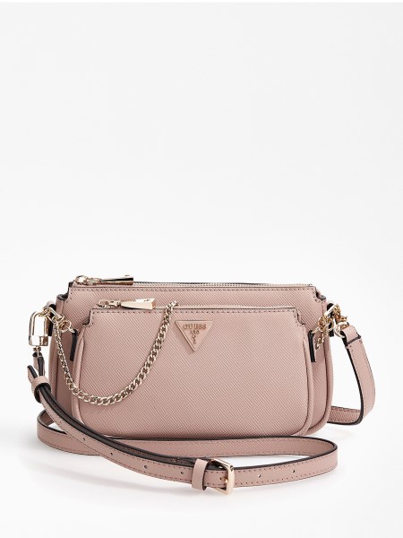Rózsaszín Guess Alexie Saffiano Mini Crossbody Táska