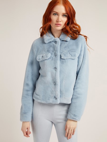 Műszőrme Kabát Hiszem Világoskék