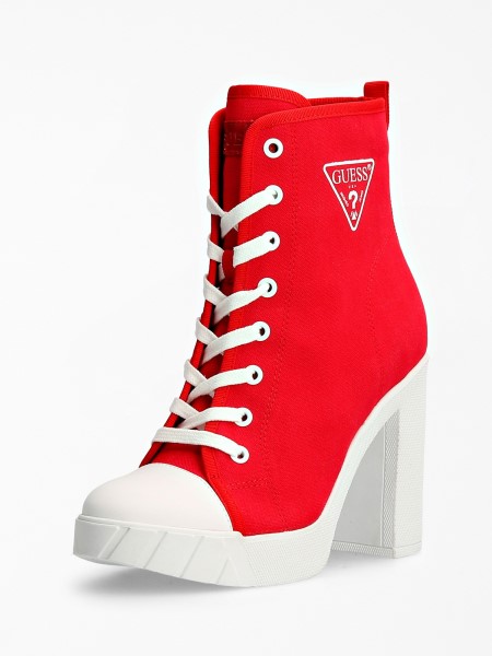 Hiszem, Piros értékes Háromszög Logós Bokacsizma