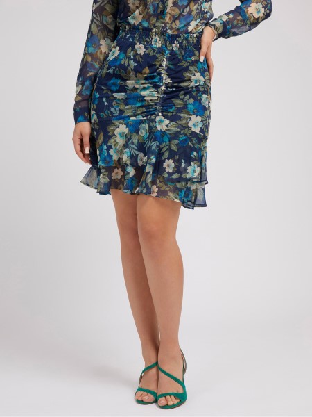 Kék Multi Egész Nyomott Szoknya Találgatás