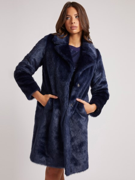 Kék Guess Műszőrme Kabát