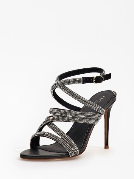 Strassz Marciano Bőr Szandál Fekete Tipp