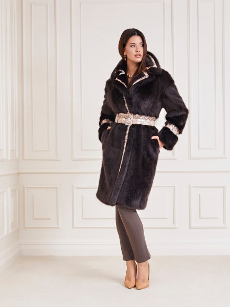 Barna Guess Marciano Műszőrme Kabát