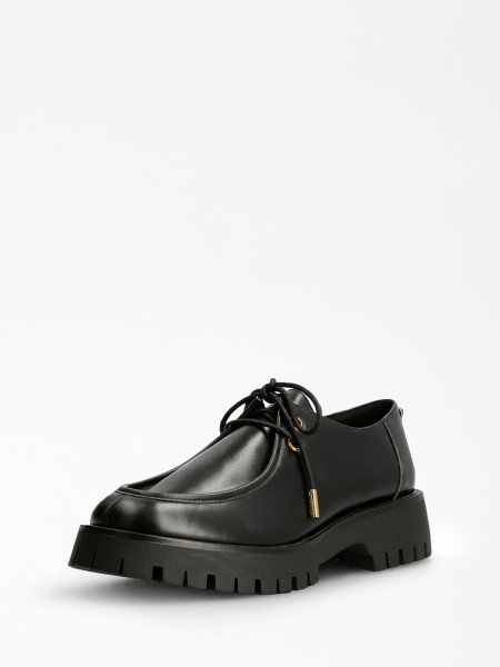 Fekete Guess Mirka Valódi Bőr Fűzős Naplopó