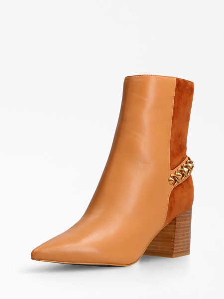 Hibah Valódi Bőr Alacsony Csizma Tipp Barna