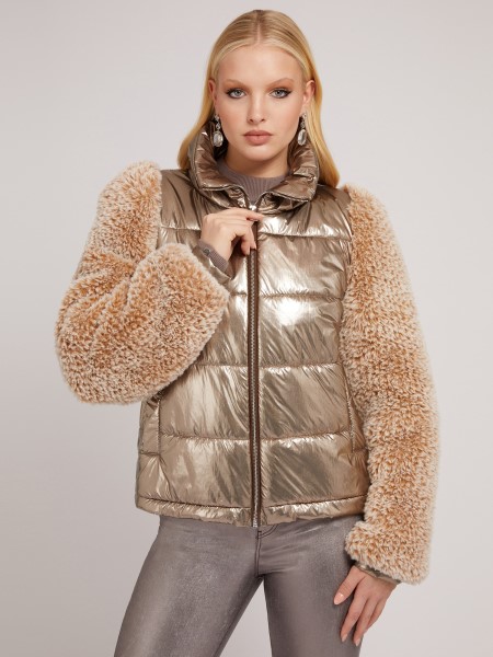 Műszőrme Kabát Hiszem Bronz