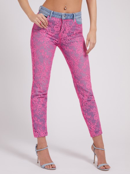 Fukszia Csipke Farmer Nadrág Tip