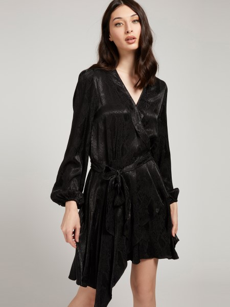 Fekete Guess Viszkoz öves Ruha