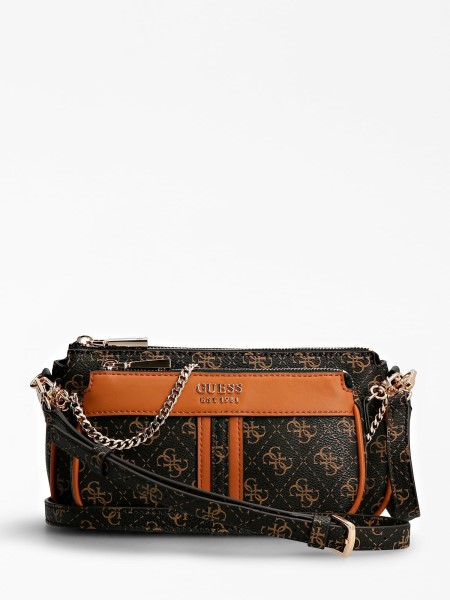 Guess Kasinta 4g Logos Mini Crossbody Sötétbarna