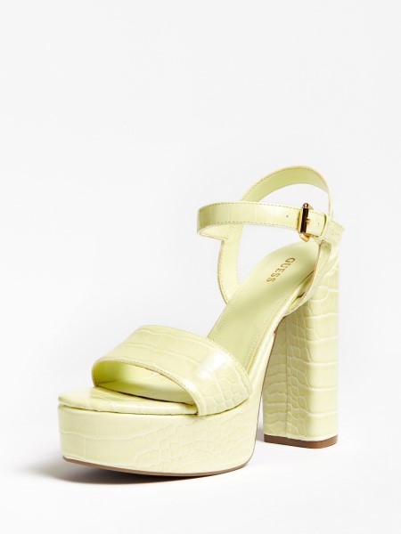 Gabela Croc Print Szandál Sárga Hiszem