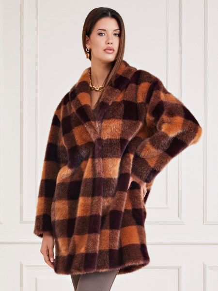 Hiszem Marciano Műszőrme Kabát Barna Multi