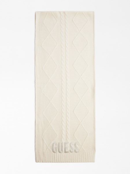 Szegecses Logós Sál Hiszem Fehér