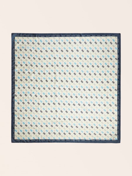 Kék Guess 4g Logóval Nyomtatott Selyem Nyakkendő