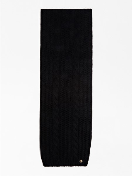 Hiszem Kábel Kötött Sál Fekete