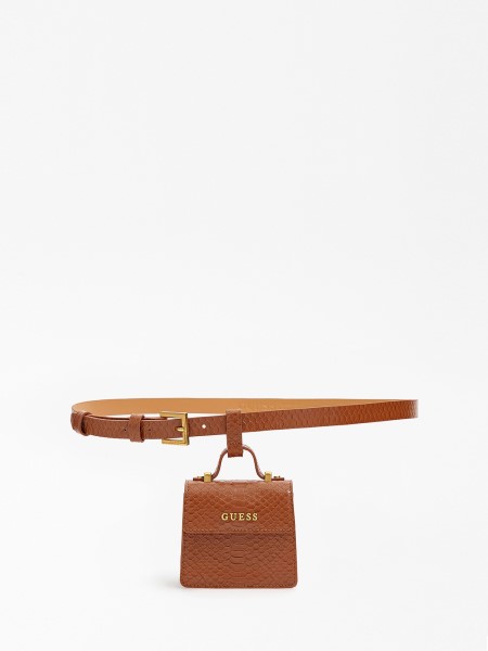 Barna, Croc Mintás öv Mini Táskával