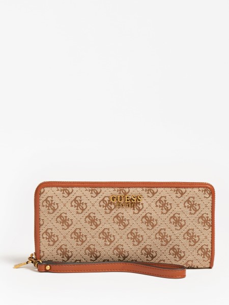 Barna Guess Aviana 4g Logós Maxi Pénztárca