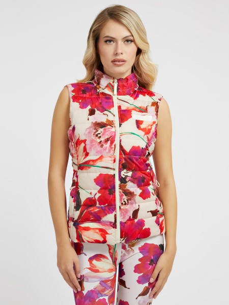 Piros Több Tipp Az Egész Virágos Pufi Mellény