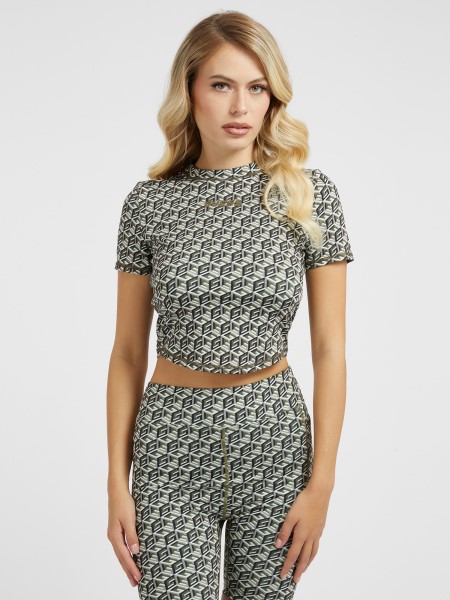 Az Egész G Kocka Logó Aktív Felső Tipp Zöld