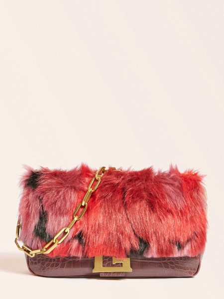 Hiszem Helma Műszőrme Crossbody Piros