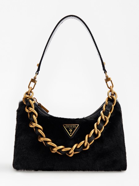 Fekete Guess Morada Műszőrme Válltáska