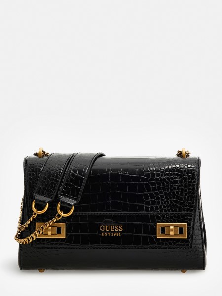 Hiszem Katey Croc Print Crossbody Fekete