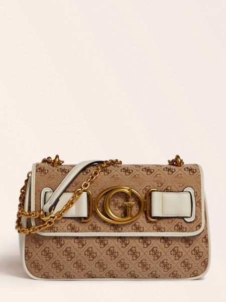 Fehér Guess Aileen 4g Logós Crossbody Táska